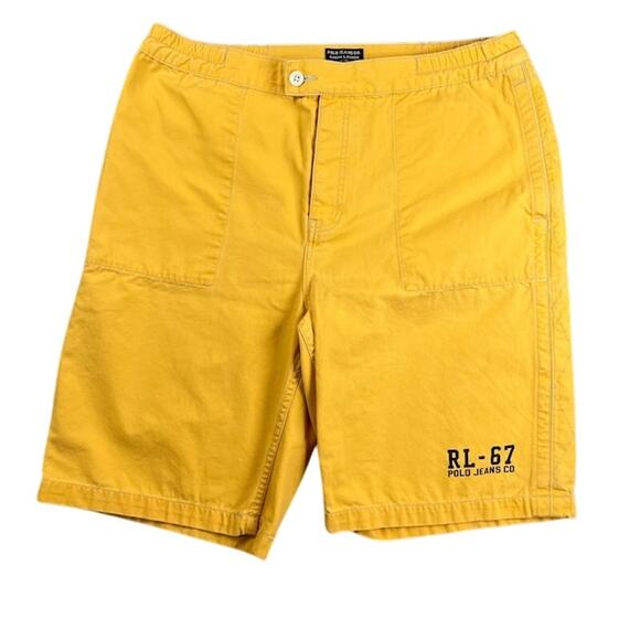 Polo Jeans Co. by Ralph Lauren Other - Vintage Polo Jeans Co. Shorts Mens Large Yellow RL-67 Button Fly Boating Baggy